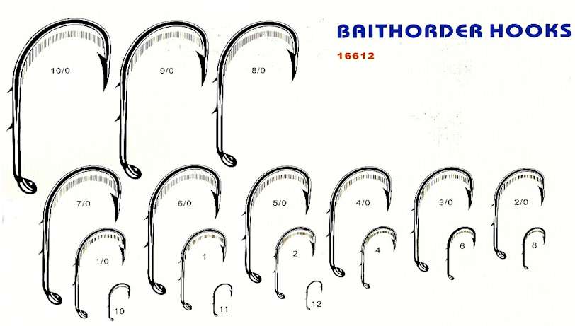 High carbon sport fishing hooks. Eyelet type and spade head hook